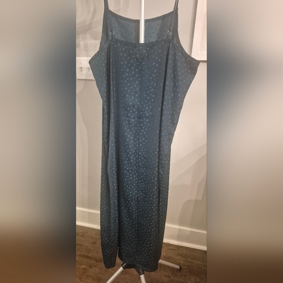 World Market Pine Green Jacquard Floral Slip Dress - Picture 3 of 5